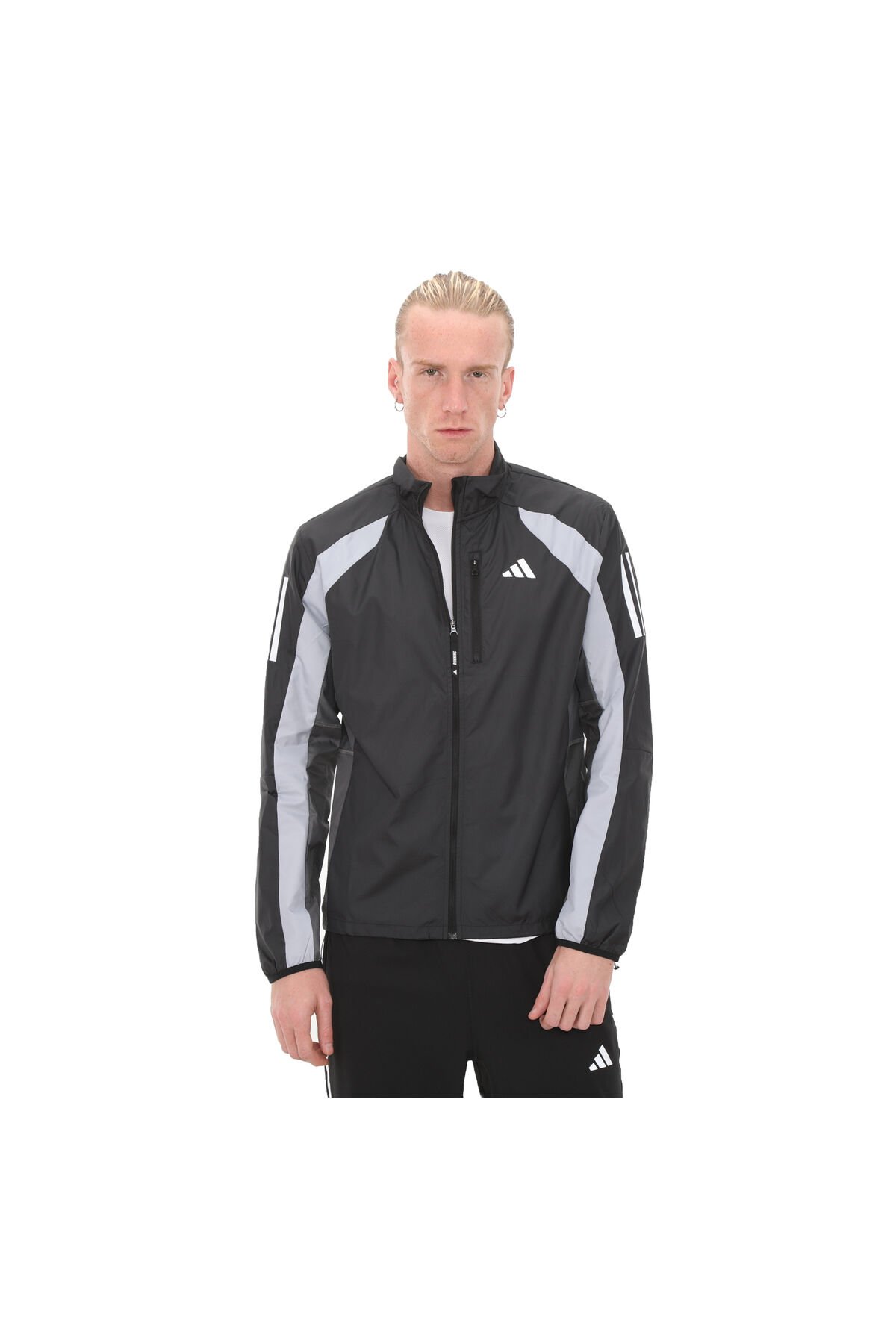 Iq3828-e Otr B Cb Jacket Erkek Yağmurluk-r&uuml;zgarlık Siyah Siyah Gri - M