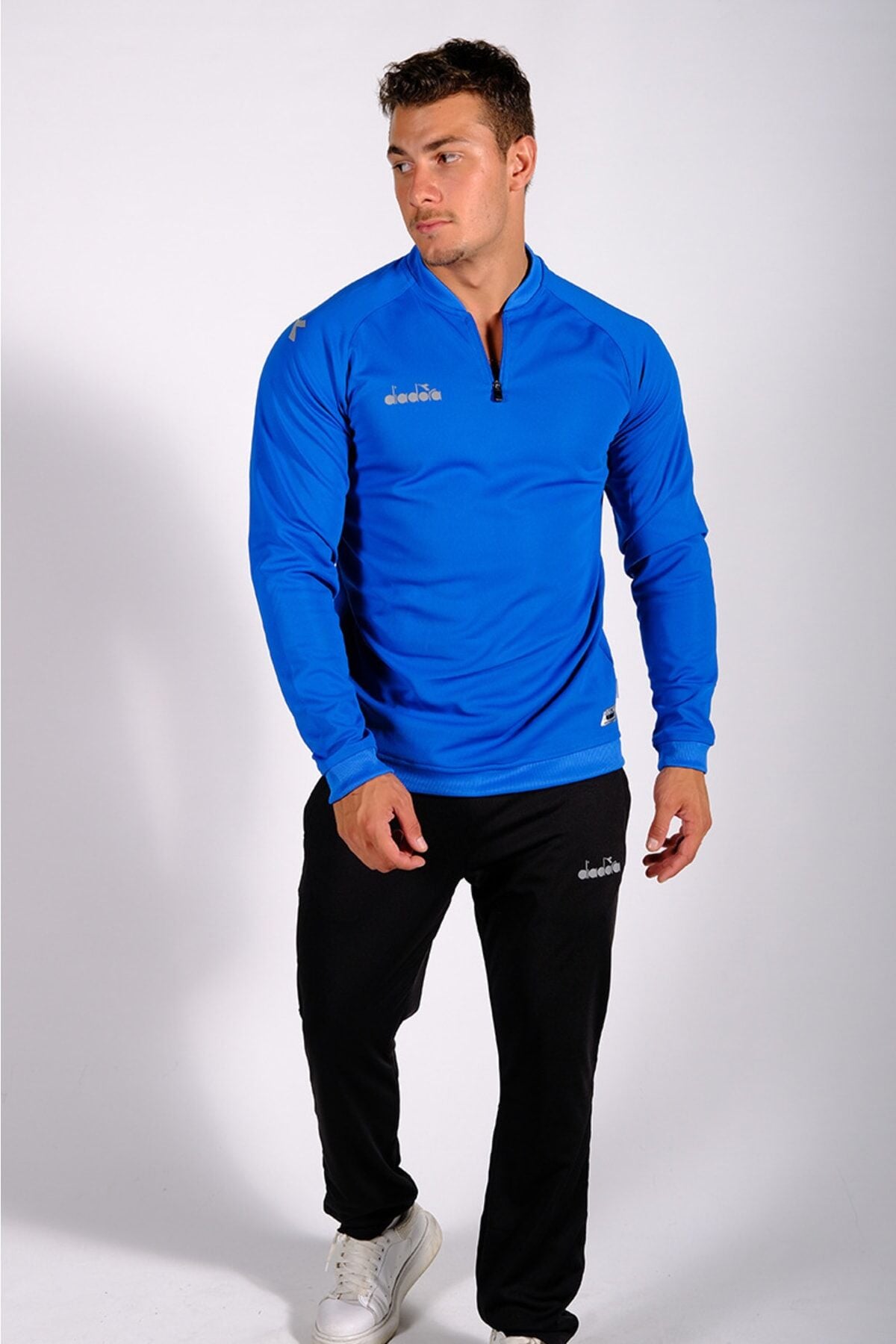 Nacce 22 - Erkek Mavi Yarım Fermuarlı Eşofman Takımı - Nacce22-ant