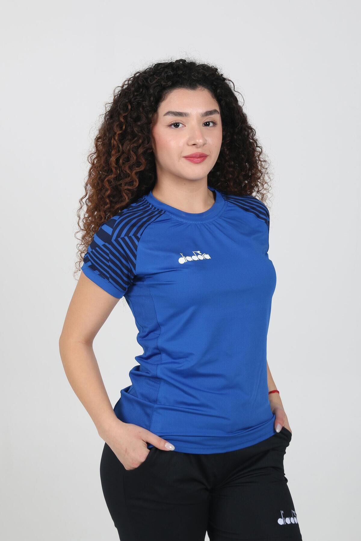 Bahia Kadın Tişört Saks Lacivert Saks Mavi - S