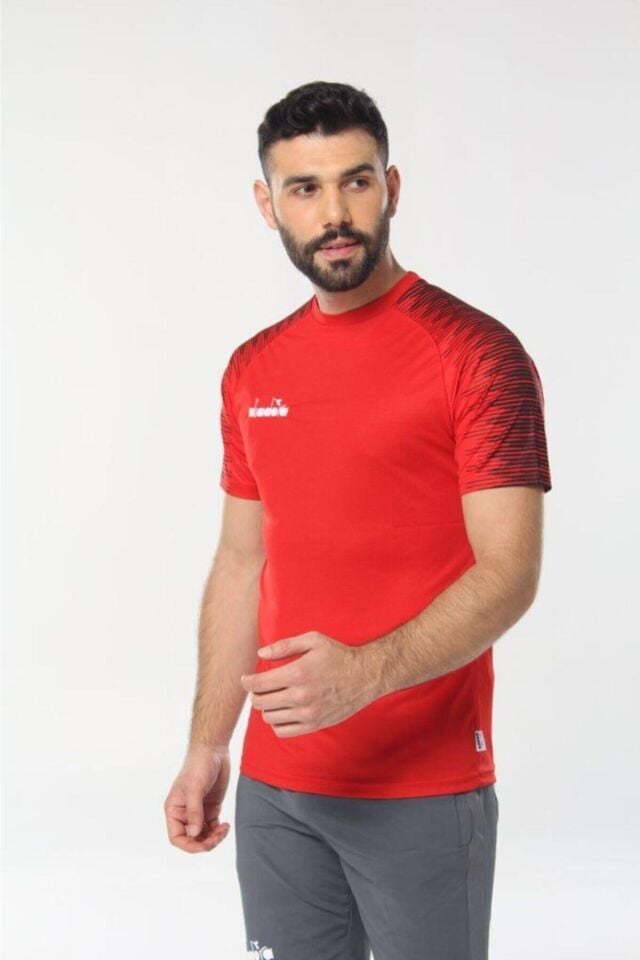 Ritim Antrenman T-shirt Beyaz Kirmizi - 2XL