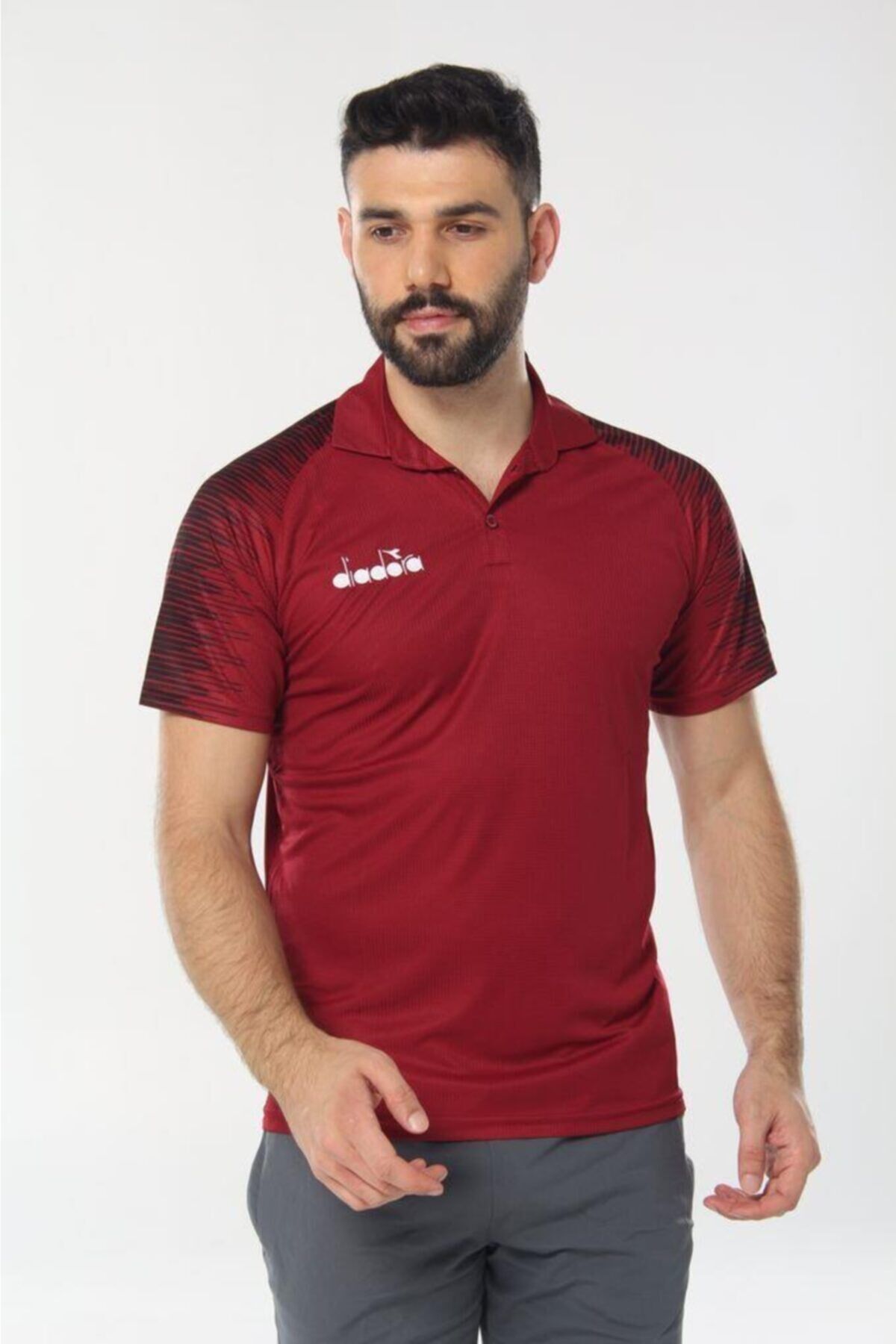 Unisex Beyaz Ritim Kamp Polo T-shirt Bordo - 3XL