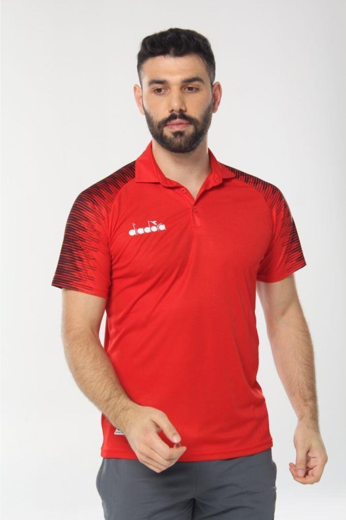 Unisex Beyaz Ritim Kamp Polo T-shirt Kirmizi - 2XL