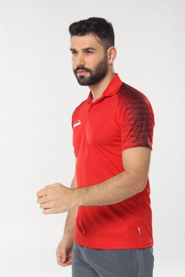 Unisex Beyaz Ritim Kamp Polo T-shirt Kirmizi - 2XL