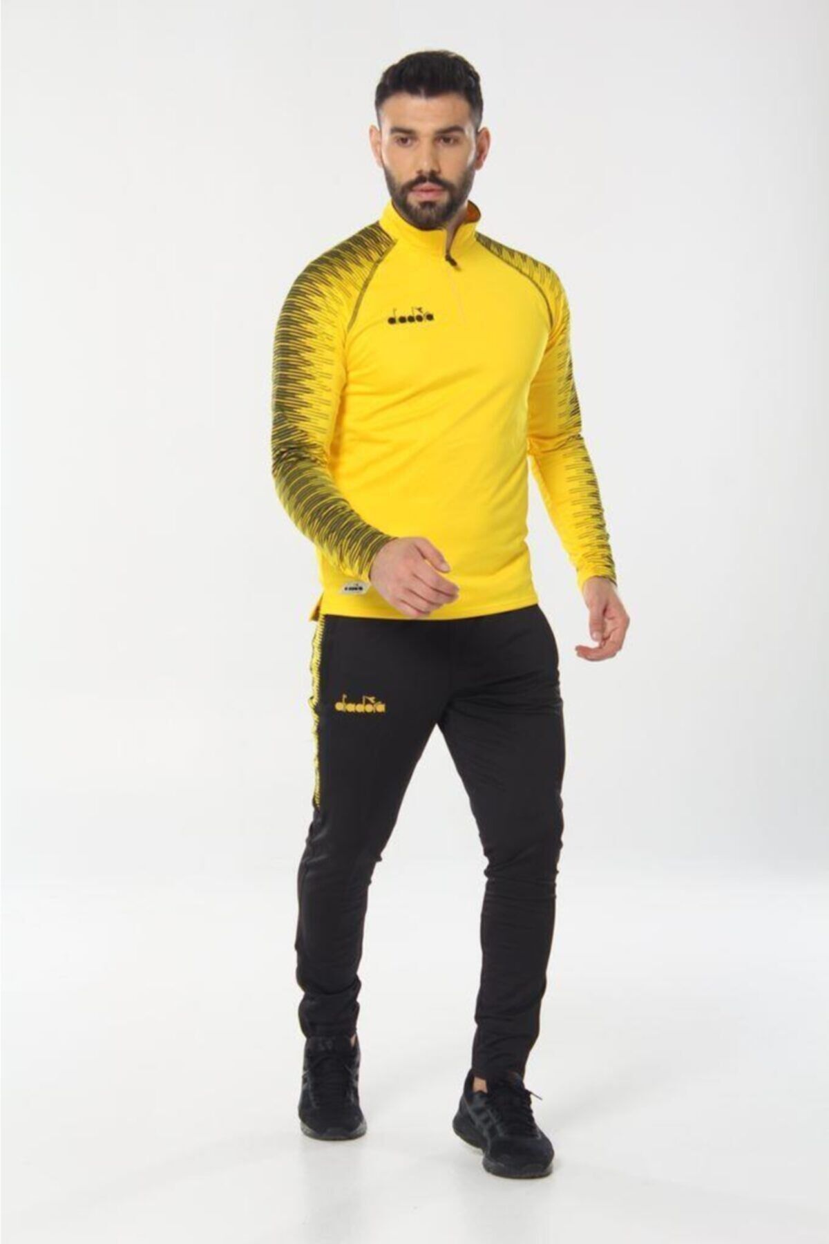Unisex Gri Ritim Antrenman Eşofman Sarı - 3XL