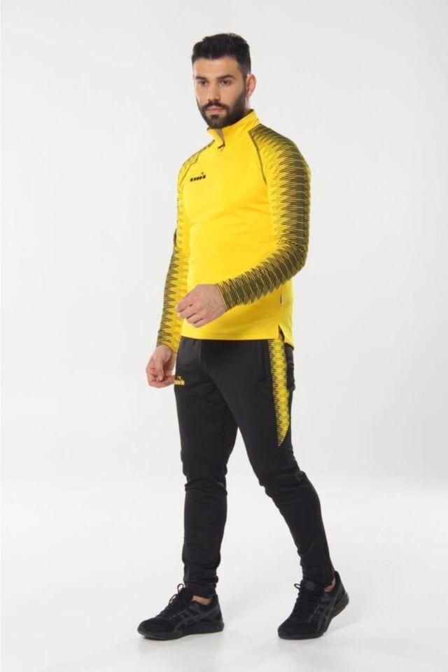 Unisex Gri Ritim Antrenman Eşofman Sarı - 3XL
