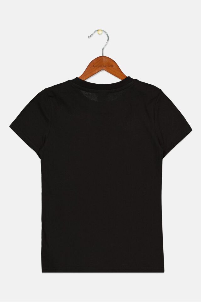 Çocuk Kız Spor Giyim Fit Antrenman Üstü, Siyah Kombin Black - 15-16 Yaş