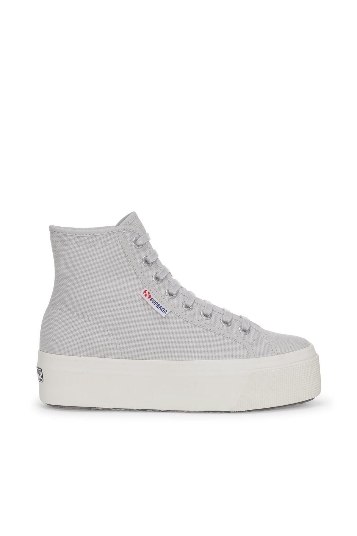 2708 Hi Top Kadın Gri Bilekli Sneaker Gri-233 - 36
