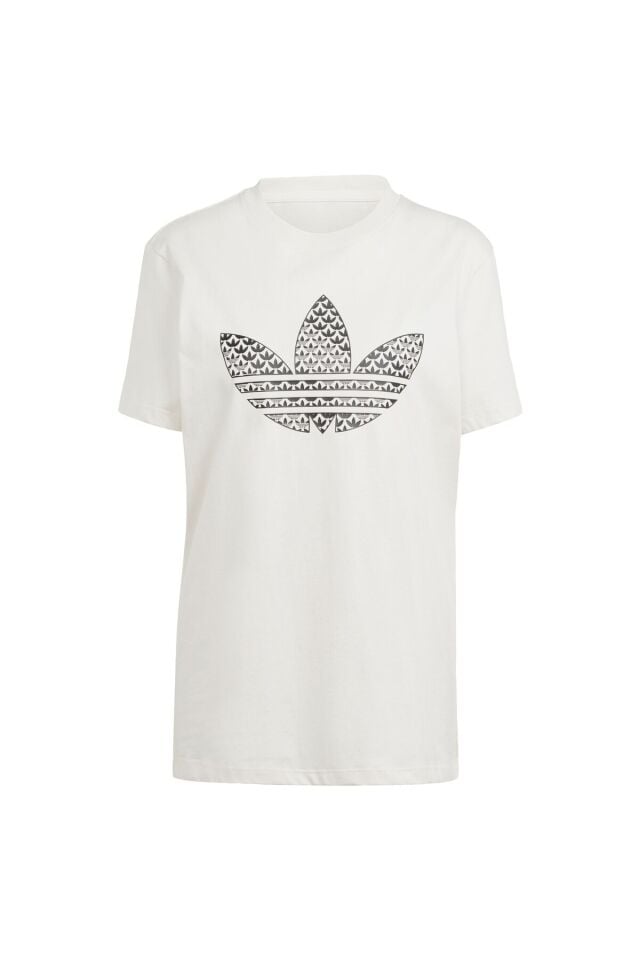 Trefoil Monogram Infill Tişört Krem - L
