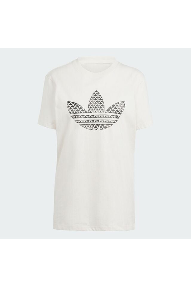 Trefoil Monogram Infill Tişört Krem - L