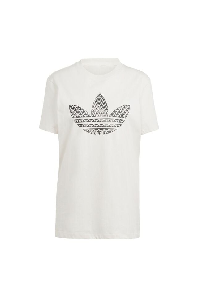 Trefoil Monogram Infill Tişört Krem - L