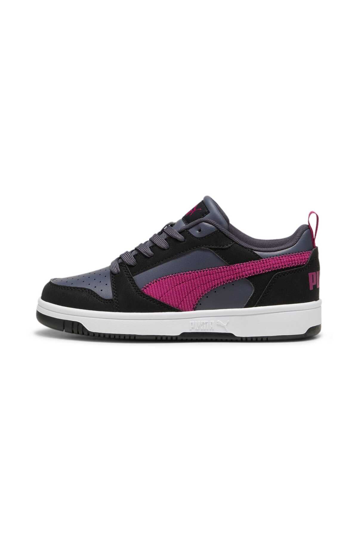 Rebound V6 lo Cord Çocuk Spor Ayakkabı Puma Black-Magenta Gleam-Galac - 38,5