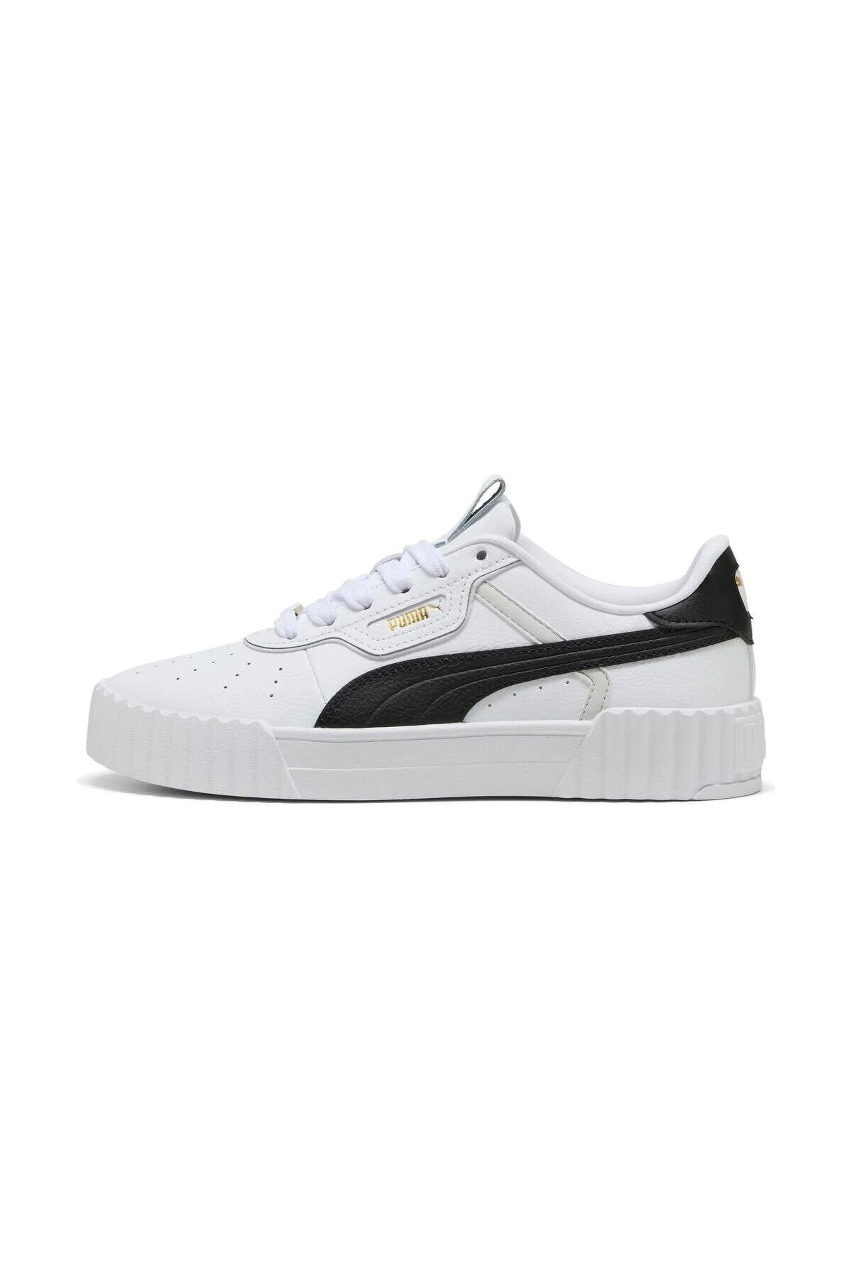 Carina 3.0 Luxe Kadın Beyaz Günlük Ayakkabı KADIN LS AYAKKABI 400724 Puma White-Puma Black-Puma Gold - 35,5