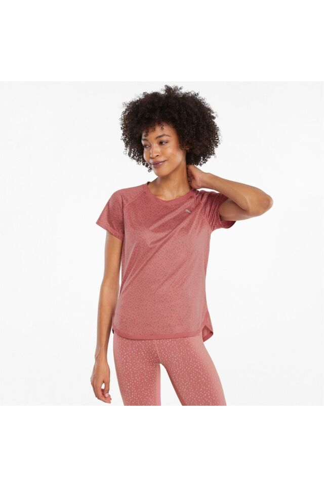 Kısa Kollu Baskılı Kadın Koşu T-shirt Mauvewood - XS