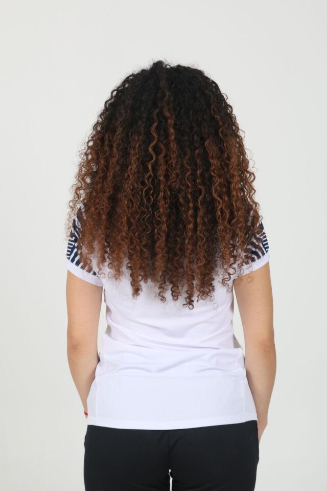 Bahia Kadın Tişört Beyaz Lacivert