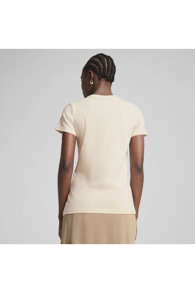 68237147 ESS No. 1 Logo Tee (s) Coo Açık Mavi Kadın Yuvarlak Yaka Regular Fit Baskılı T-Shirt Beyaz - M