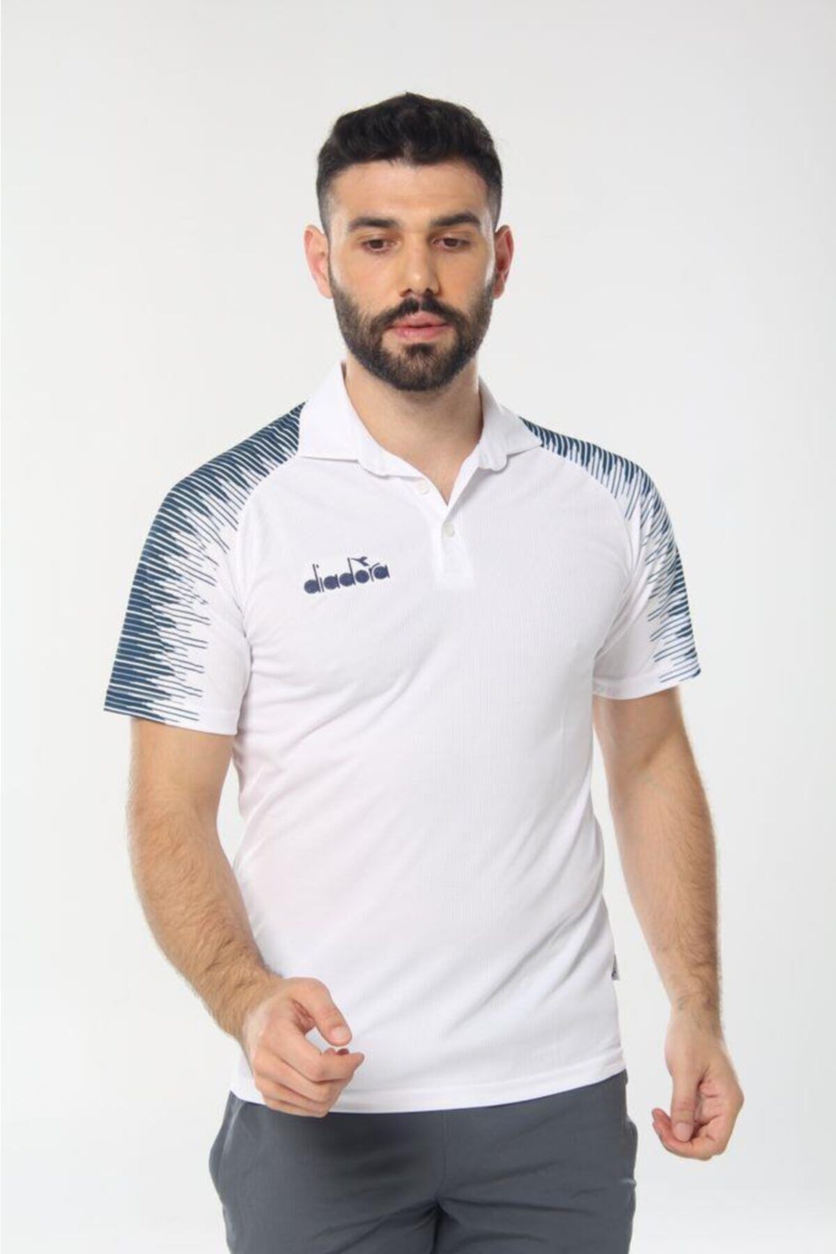 Unisex Beyaz Ritim Kamp Polo T-shirt