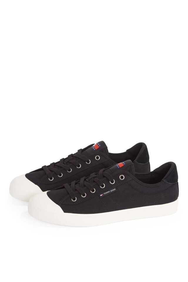 Siyah Erkek Sneaker TJM VULCANIZED BUMPER CANVAS