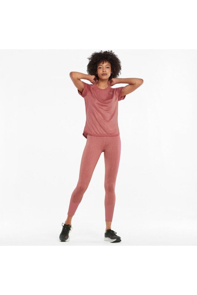 Kısa Kollu Baskılı Kadın Koşu T-shirt