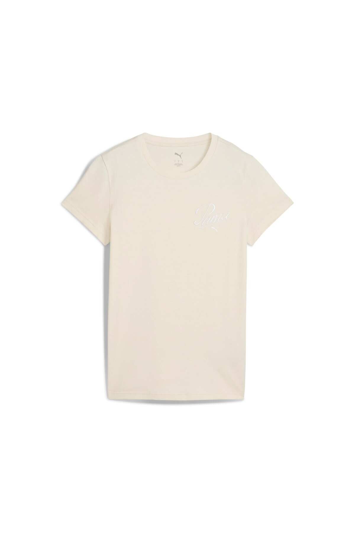 Essentials Script Kadın Krem Tişört (684982-87)
