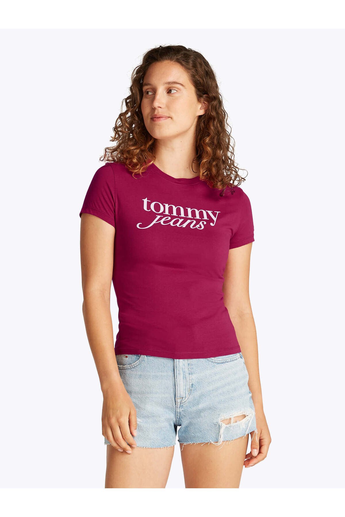 Tjw Slım Essentıal Logo Tee Ext Brilliant Berry - M