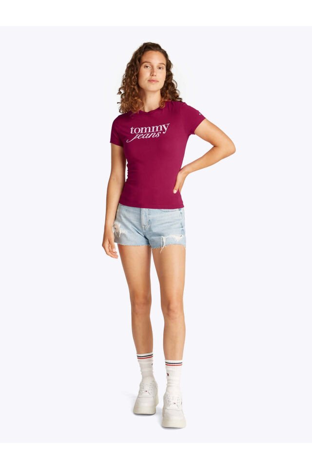 Tjw Slım Essentıal Logo Tee Ext Brilliant Berry - M