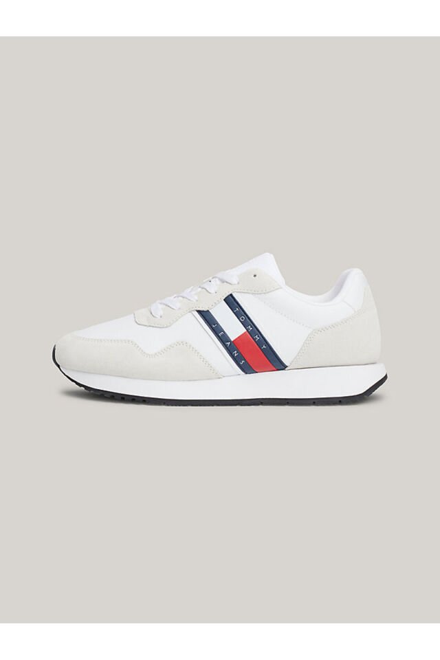 Erkek Marka Logolu Süet Üst Kısımlı Geri Dönüştürülmüş Polyster Astarlı Kauçuk Tabanl