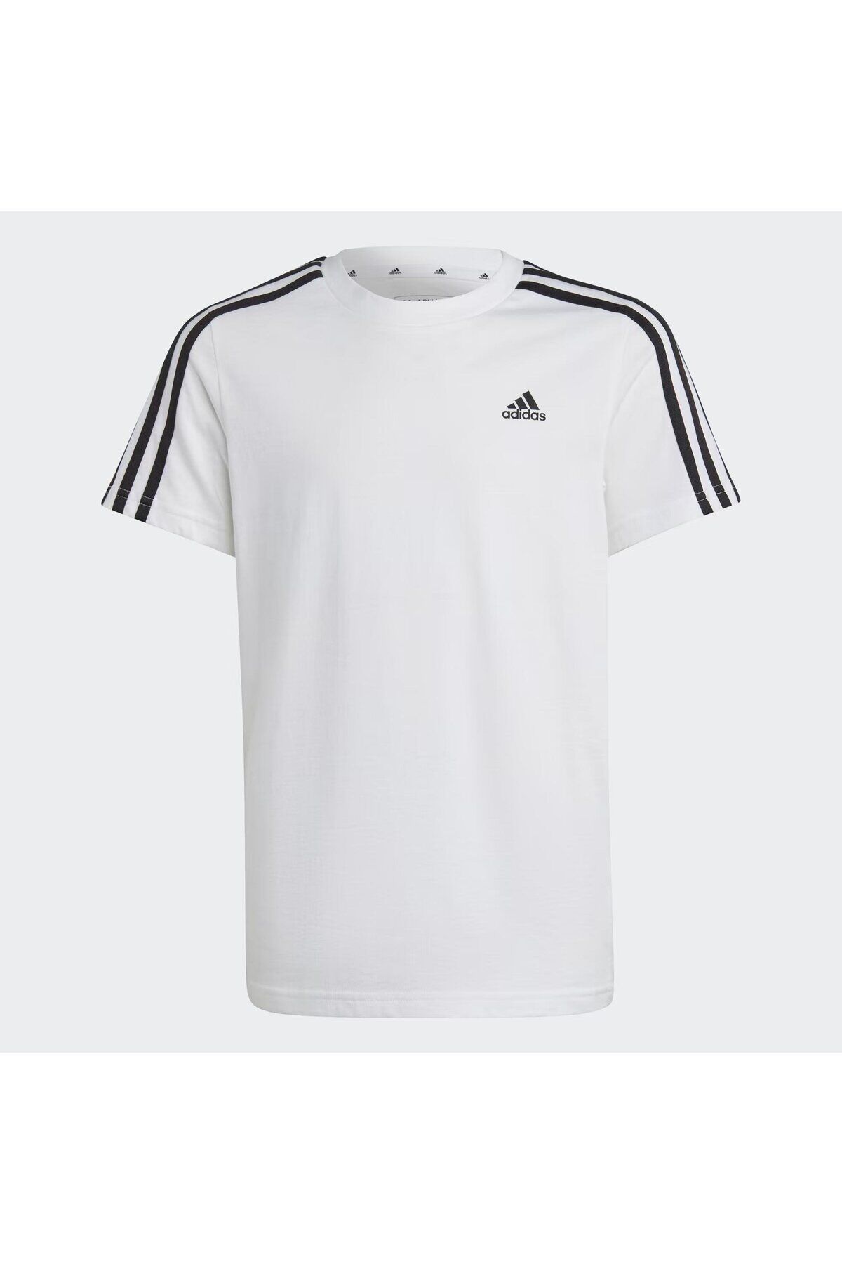 Essentials 3 Stripes Cotton Çocuk Tişört Beyaz - Standart